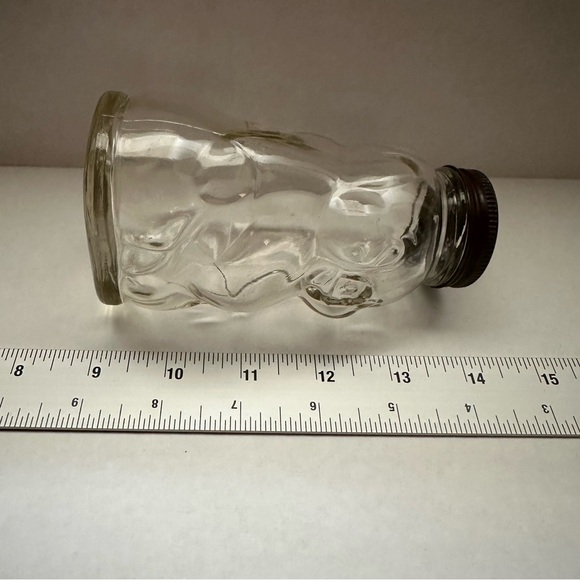 Vintage Hazel Atlas Glass Piggy Bank Brother Can You Spare A Dime? 8127 With Lid - Picture 10 of 11